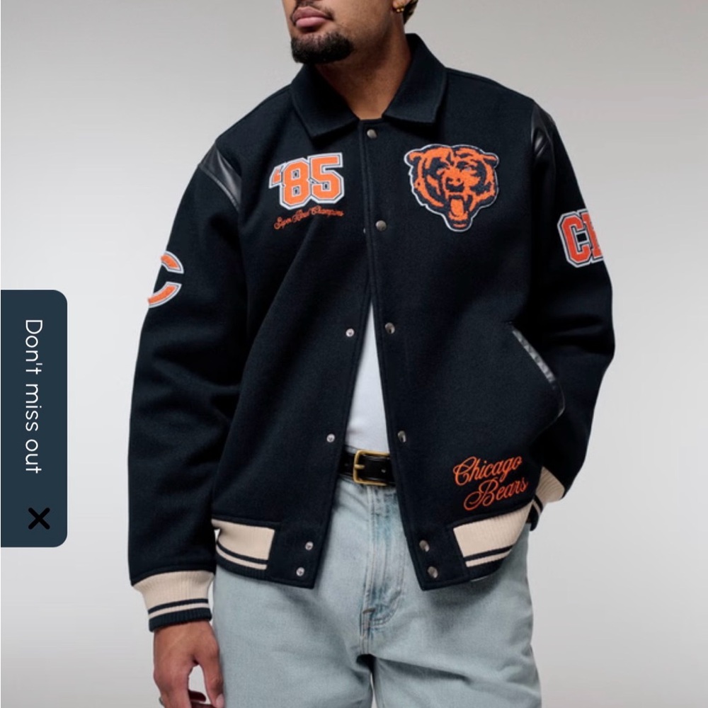 Abercrombie Black and Orange Varsity Jacket